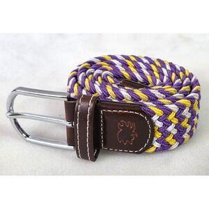 Roostas The NOLA Tri-Color Woven Elastic Stretch Belt Small 26-32" Golf Casual